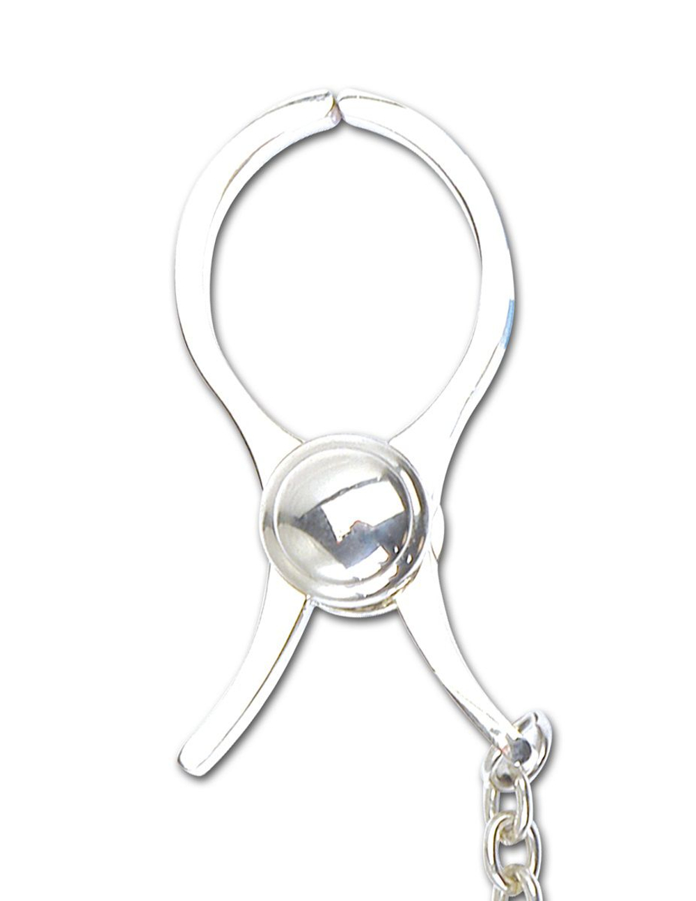 Металические зажимы на соски NIPPLE C-CLAMPS с цепью (Цвет: серебро)