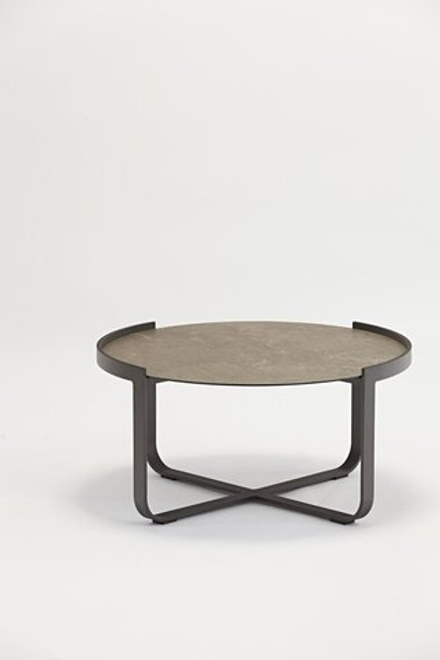 Boden, стол кофейный антрацит/коричневый, алюминий/закаленное стекло с керамической печатью