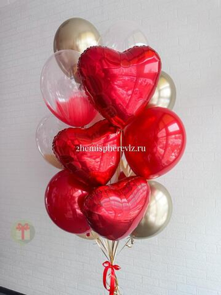 Набор с сердцами и шарами браш