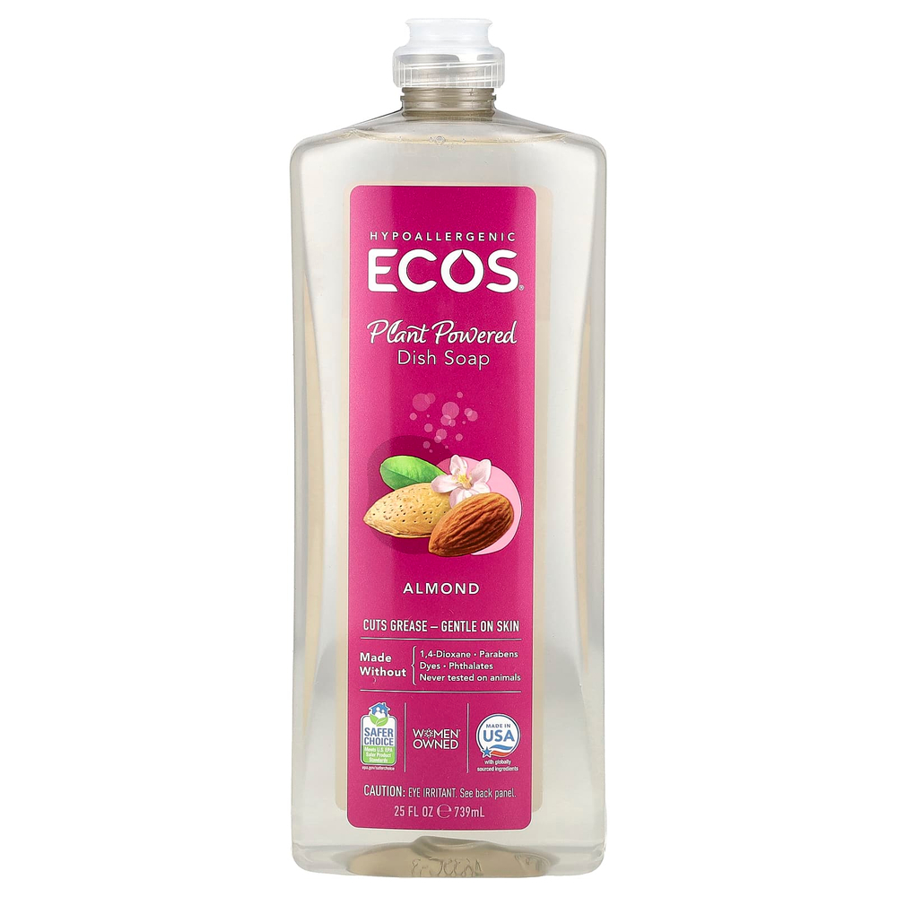 Earth Friendly Products, Ecos®, мыло для посуды, миндаль, 739 мл (25 жидк. унц.)
