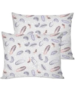 Постельное белье перкаль Сказка "Перышко" 2-спальное Наволочка 50х70 см 2 шт Простынь на резинке 160x200 см Пододеяльник 175x215 см