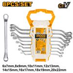 Набор накидных изогнутых ключей 6-22 мм 8 пред. INGCO HKSPA3088 INDUSTRIAL