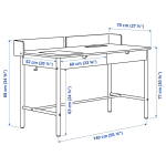 Комбинация: стол и стул - IKEA RIDSPÖ/RIDSPO/LÅNGFJÄLL/LANGFJALL, 140х70 см, дуб, РИДСПО/ЛАНГФЬЕЛЛЬ ИКЕА