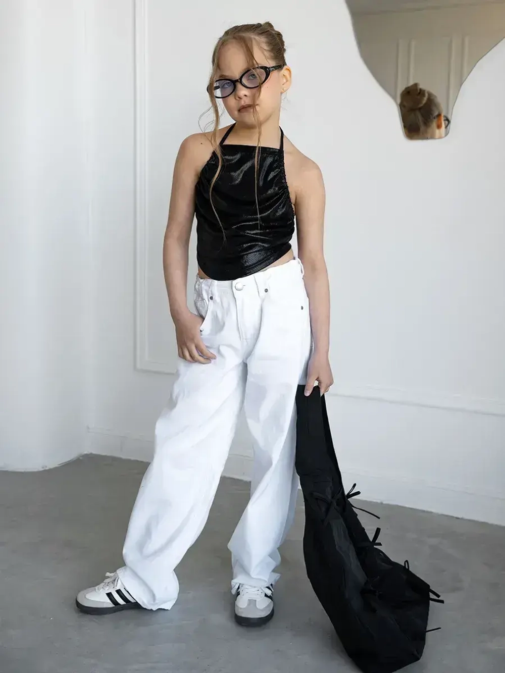 Летний топ для девочки на завязках