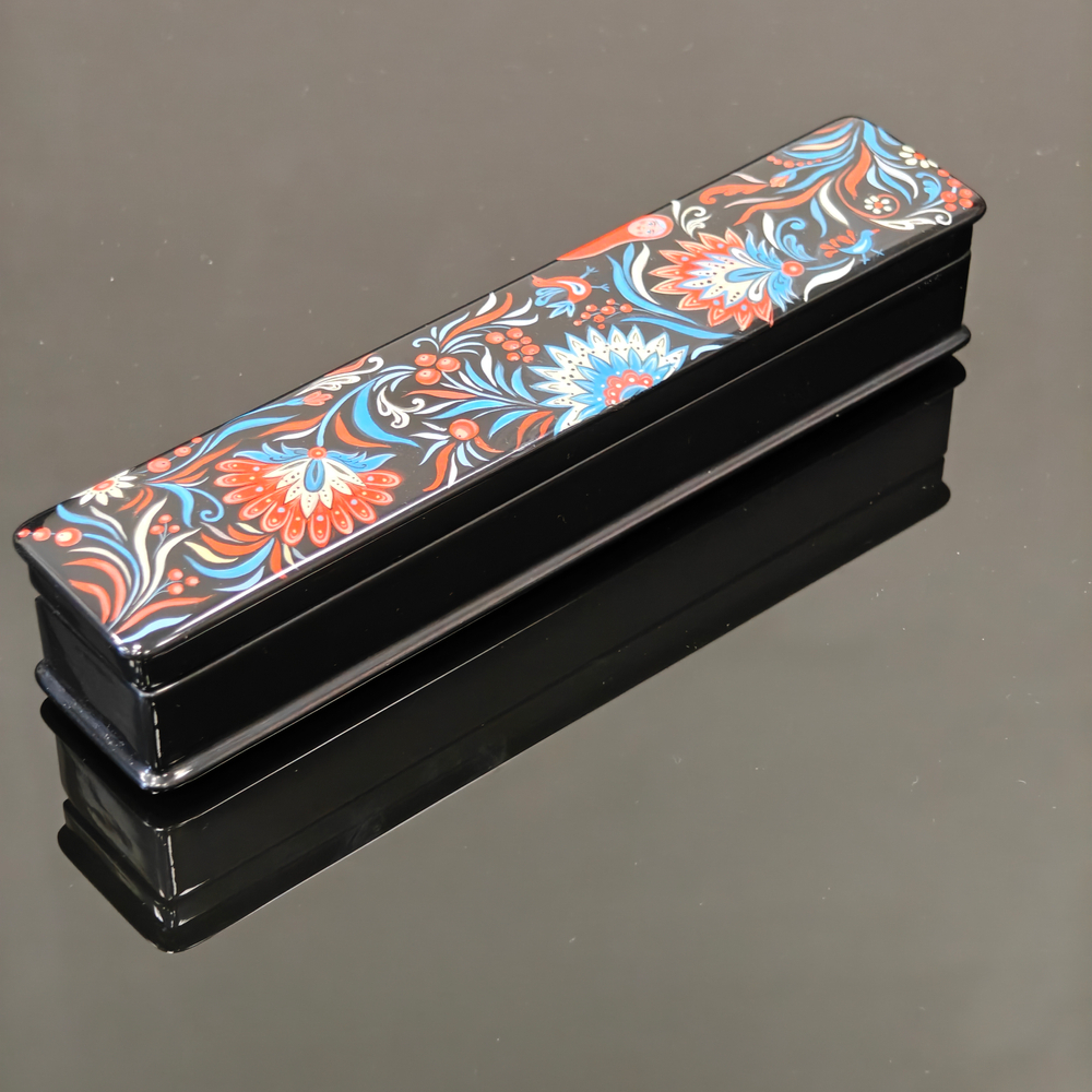 Шкатулка/пенал "Цветы России" с ручной росписью