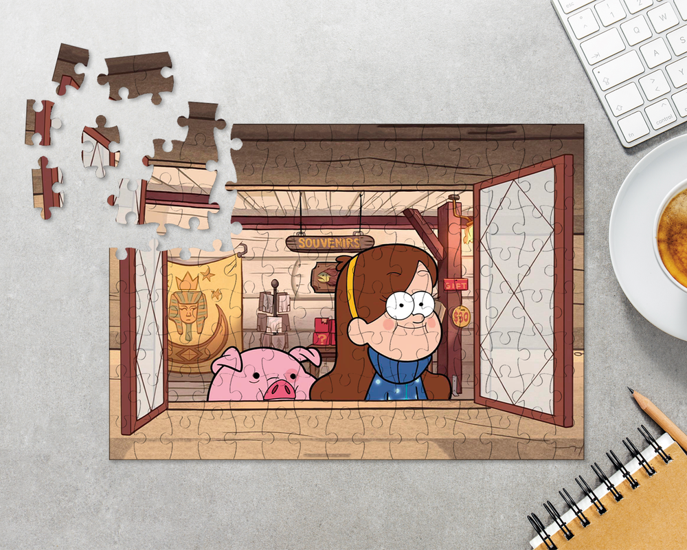 Пазл Мэйбл Пайнс И Пухля Смотрят В Окне Гравити Фолз Gravity Falls