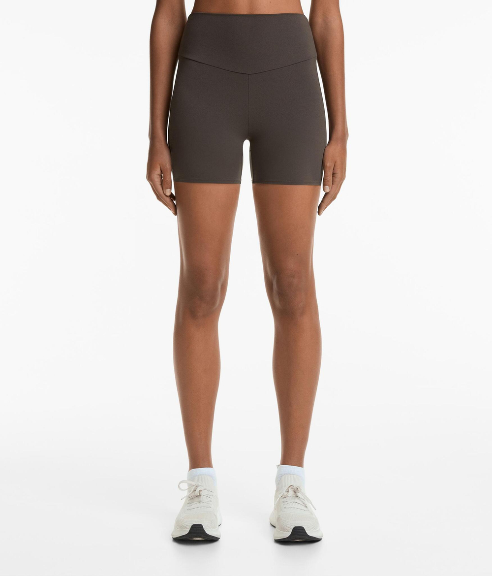 OYSHO Облегающие шорты Comfortlux с высокой посадкой длиной 10 см, антрацитовый