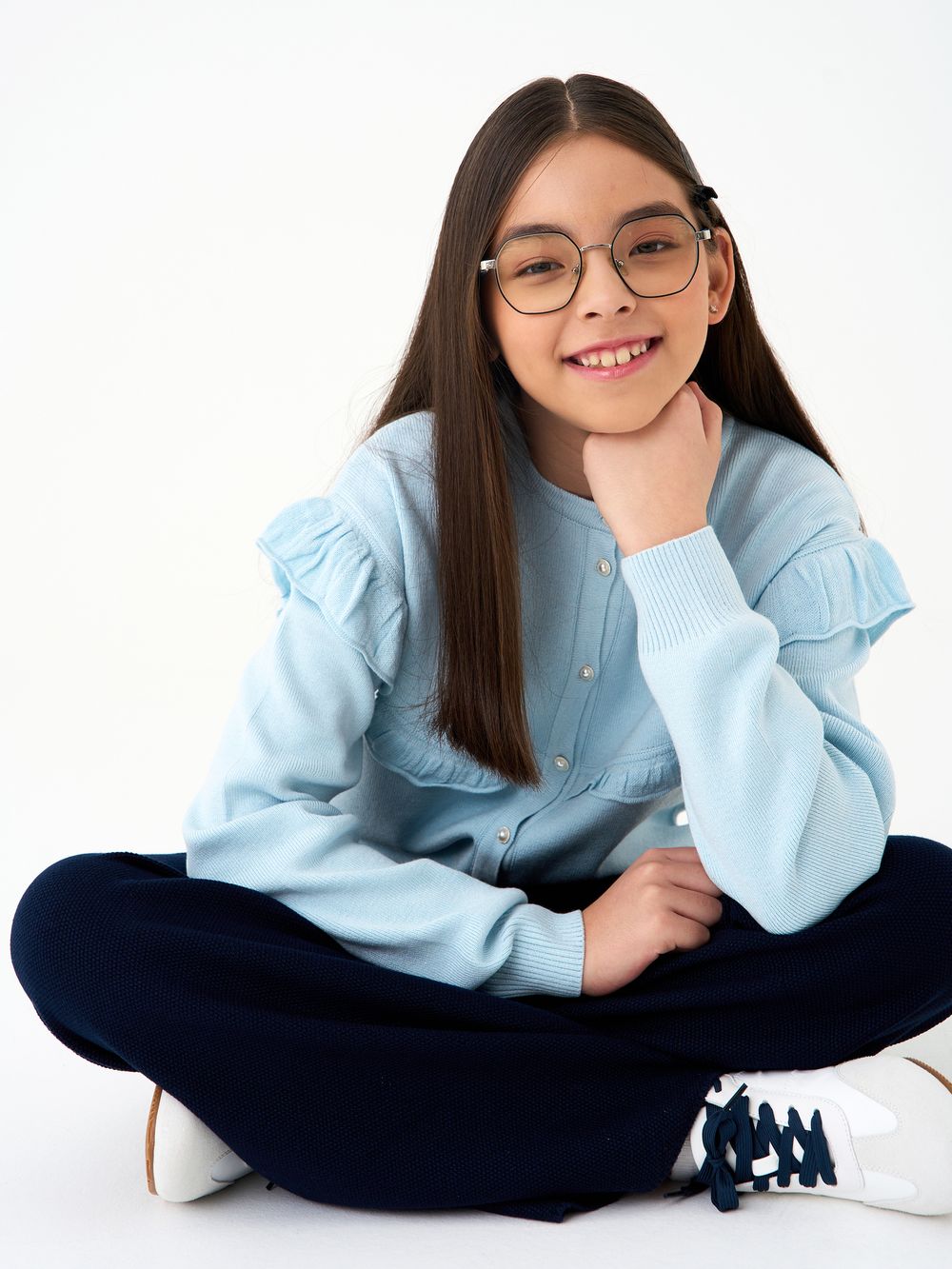 Кардиган для девочки AT1423 голубой