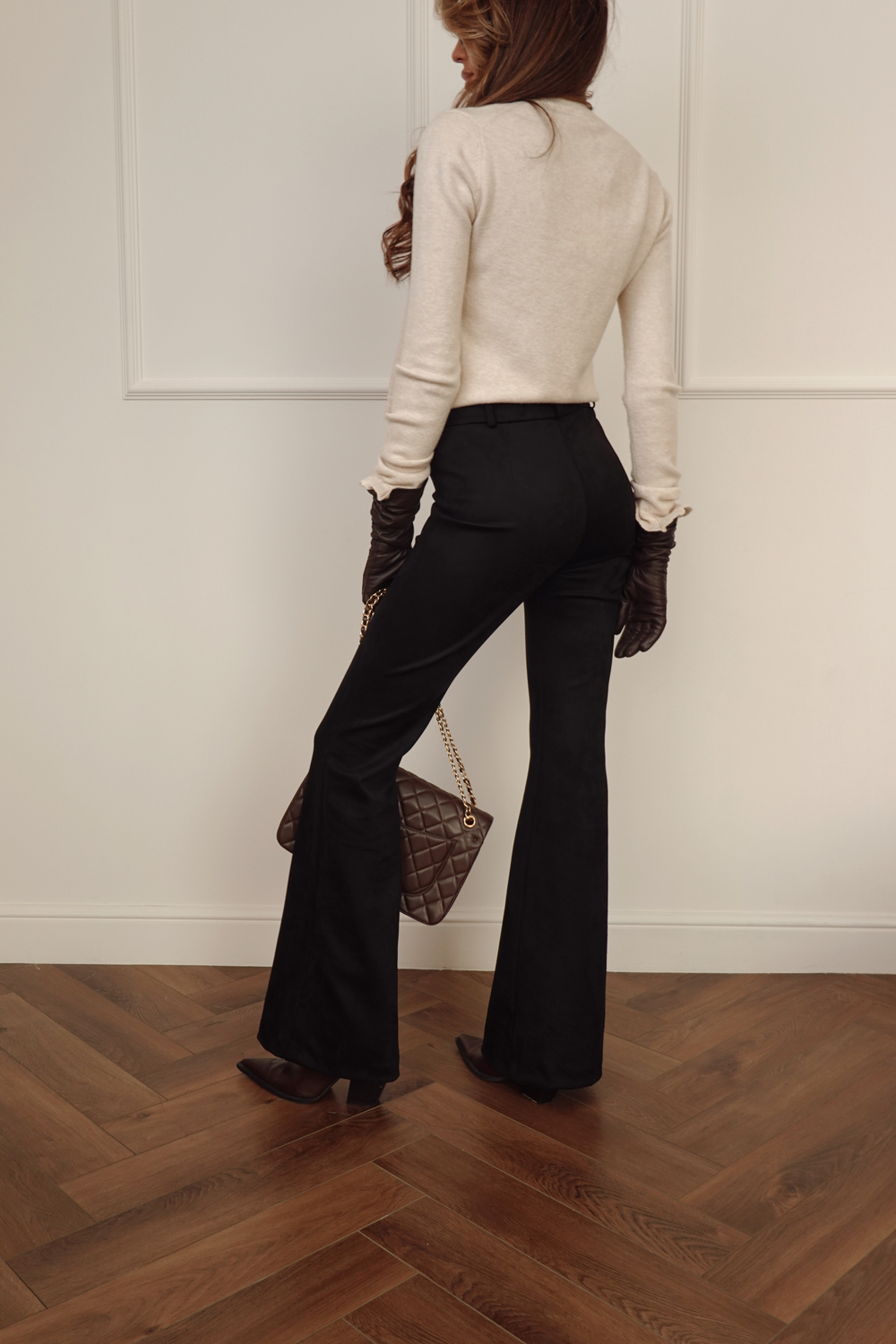 Брюки клеш из спандекса