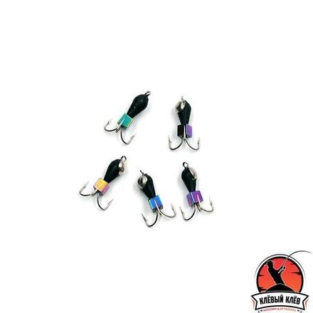 Мормышка вольф. безнасадочная "ЯМАН" Черт с петлей с коронкой из никеля (короткий), d-3 мм, вес 0,9 г, кубик хамелеон