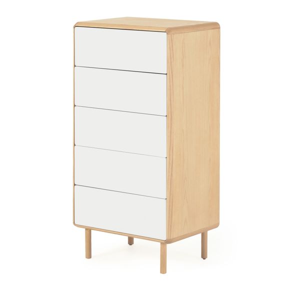 Комод Anielle из массива и шпона ясеня с тремя ящиками 60 x 117 см