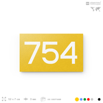 Номер на дверь 754, табличка на дверь для офиса, квартиры, кабинета, аудитории, склада, желтая 120х70 мм, Айдентика Технолоджи