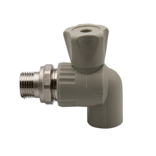 Кран американка шар 20-1/2'' угловой EVER® plast СЕРЫЙ (Россия)