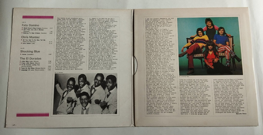 Винтажная виниловая пластинка LP Fats Domino, Chris Montez, Shocking Blue, The El Dorados (Italy 1981)