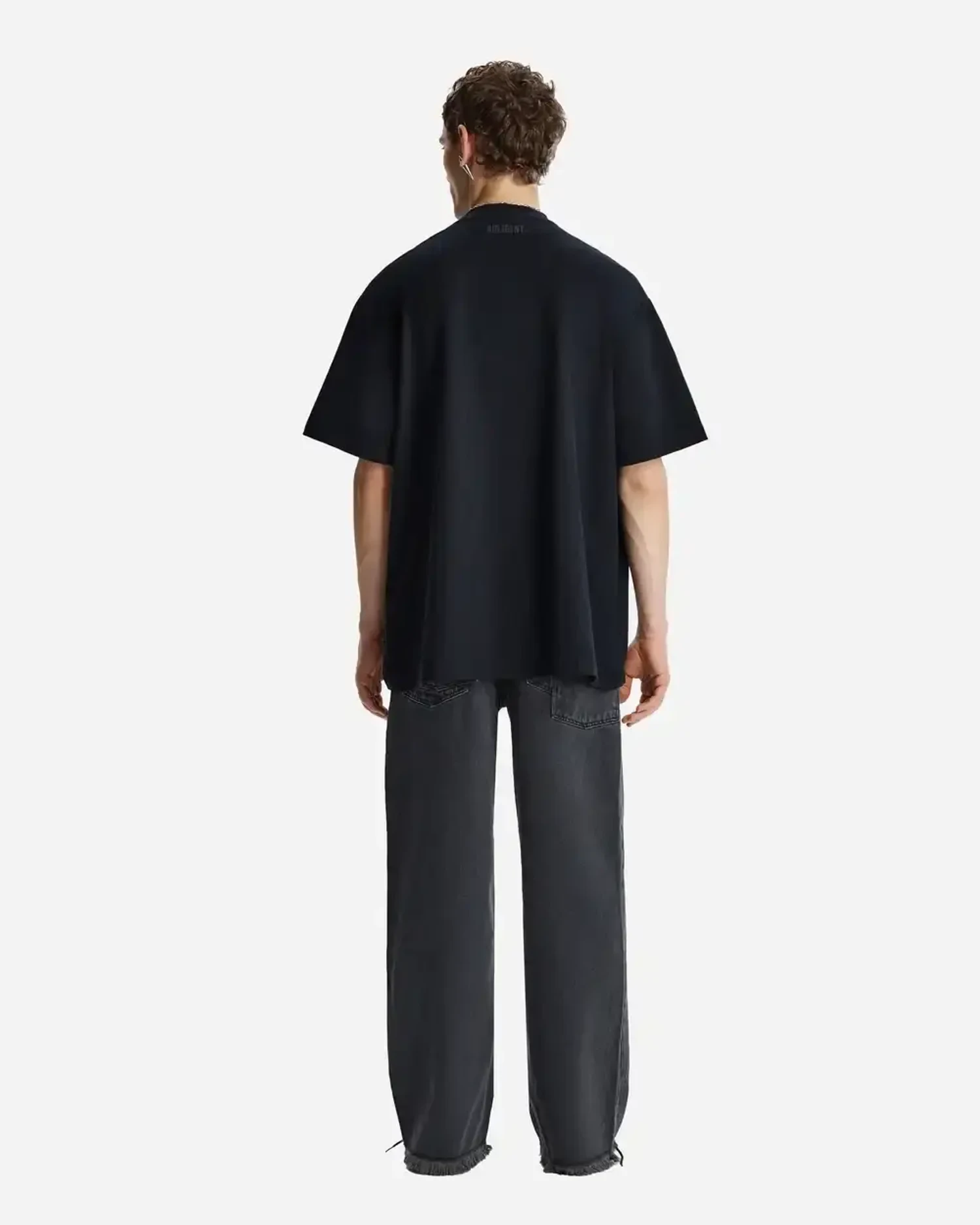 Футболка оверсайз из хлопка черная