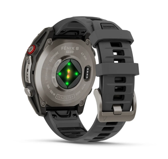 Умные часы Garmin Fenix 8 PRO, 47 мм, AMOLED, Sapphire, Titanium with Graphite/Black Silicone Band