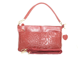 Средняя стильная женская повседневная сумка красного цвета из экокожи Dublecity 0123 Red
