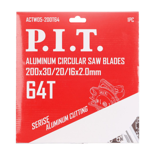 (ХОС) Диск пильный по алюминию P.I.T. 200x30/20/16x2 мм 64T (ACTW05-200T64)