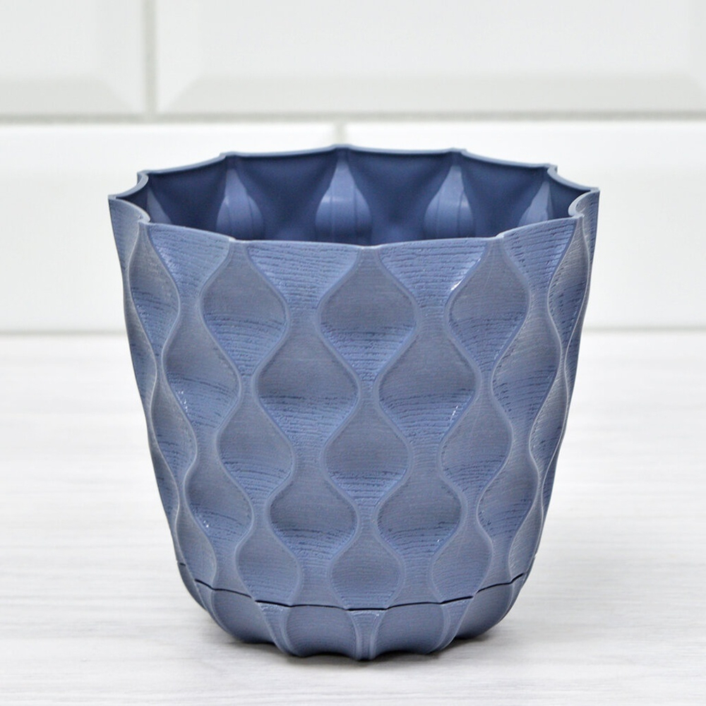 Горшок цветочный Wave 0,65л d115мм, вулканический серый