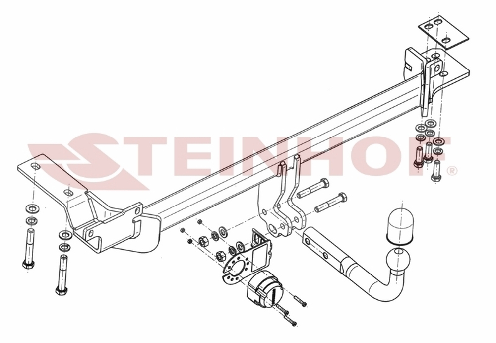 Фаркоп Steinhof L-112 для Land Rover Range Rover Evoque 2011-2019(паспорт и сертификат в комплекте)(без электрики)