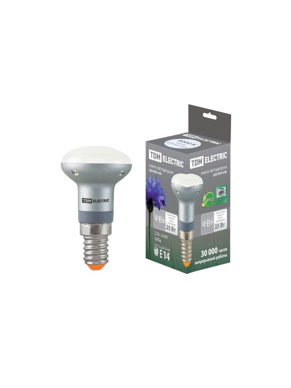 Лампа светодиодная MR16-3 Вт-220 В -4000 КGU 5,3 SMD TDM