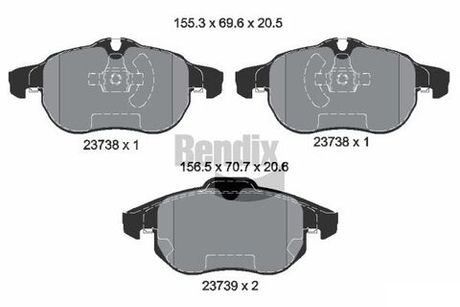 BENDIX Braking - BPD1357-BEN - Brake Pad Set, disc brake