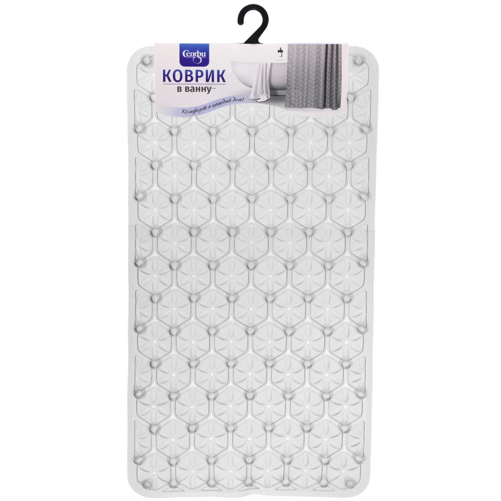 Коврик в ванну 67х37"Эллада» серый
