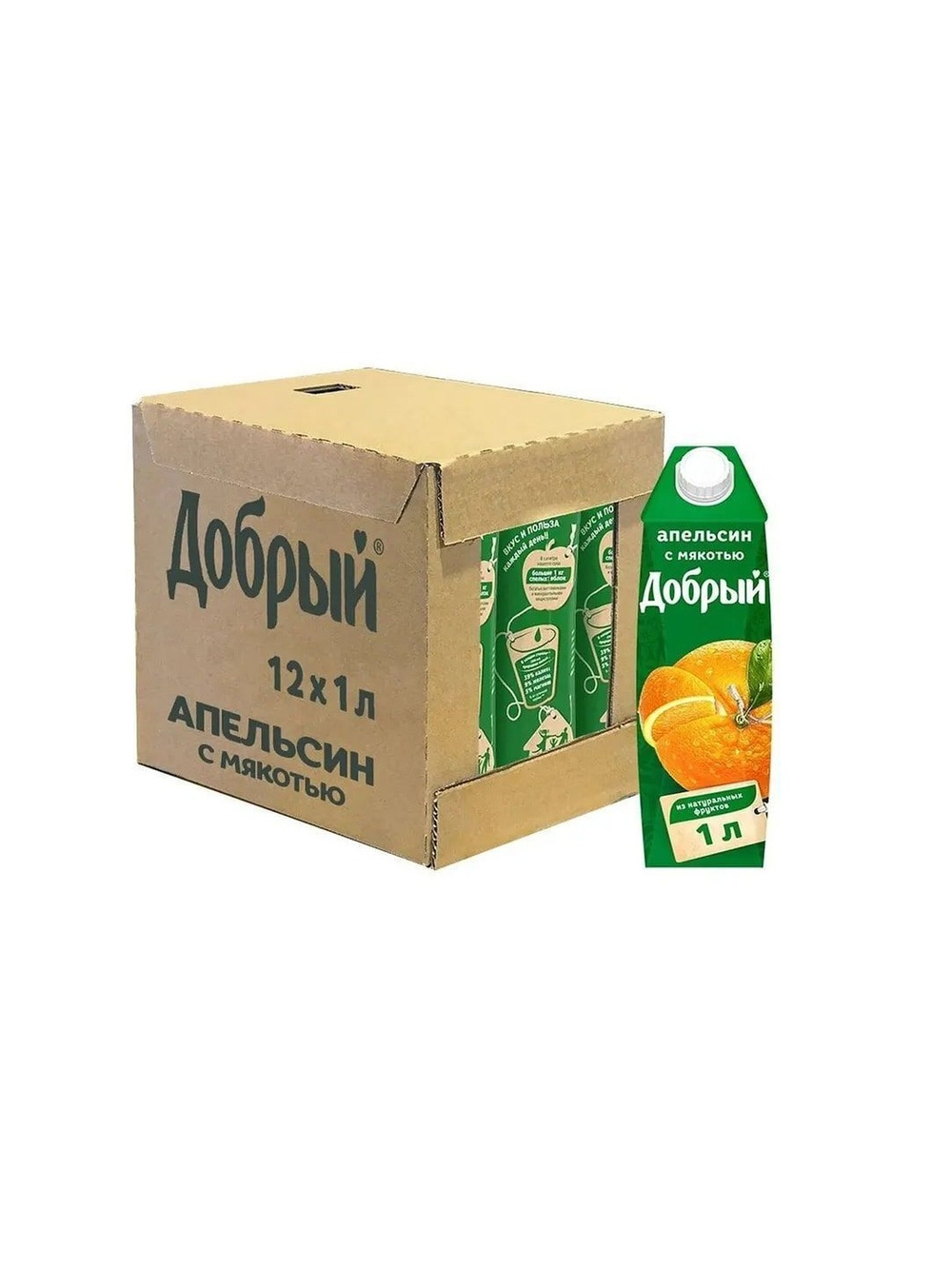 Добрый сок "Апельсин" 1,0 л. (12 шт. в упаковке)