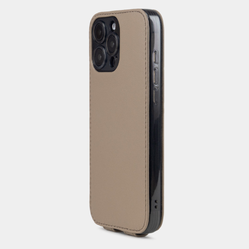 Кожаный чехол для iPhone 16 Pro Max, теленок бежевого цвета