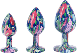 Эмалированная анальная пробка из алюминия с бирюзовым кристаллом