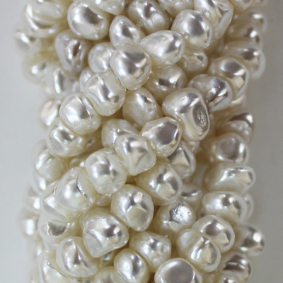 Шелл белый бусины 4-6мм