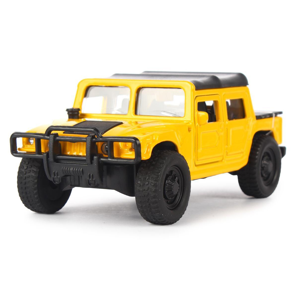 Модель ин. мет. "Hummer H1 пикап" 12см. открыв. двери, желтый, коробка SB-18-09-H1-N(Y)-WB (Технопарк)