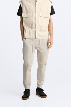 ZARA БРЮКИ-ДЖОГГЕРЫ, КАМЕННО-СЕРЫЙ