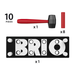 Стучалка BRIO 30515 деревянная моторная игрушка с молоточком 10 деталей от 12 месяцев — фото 4