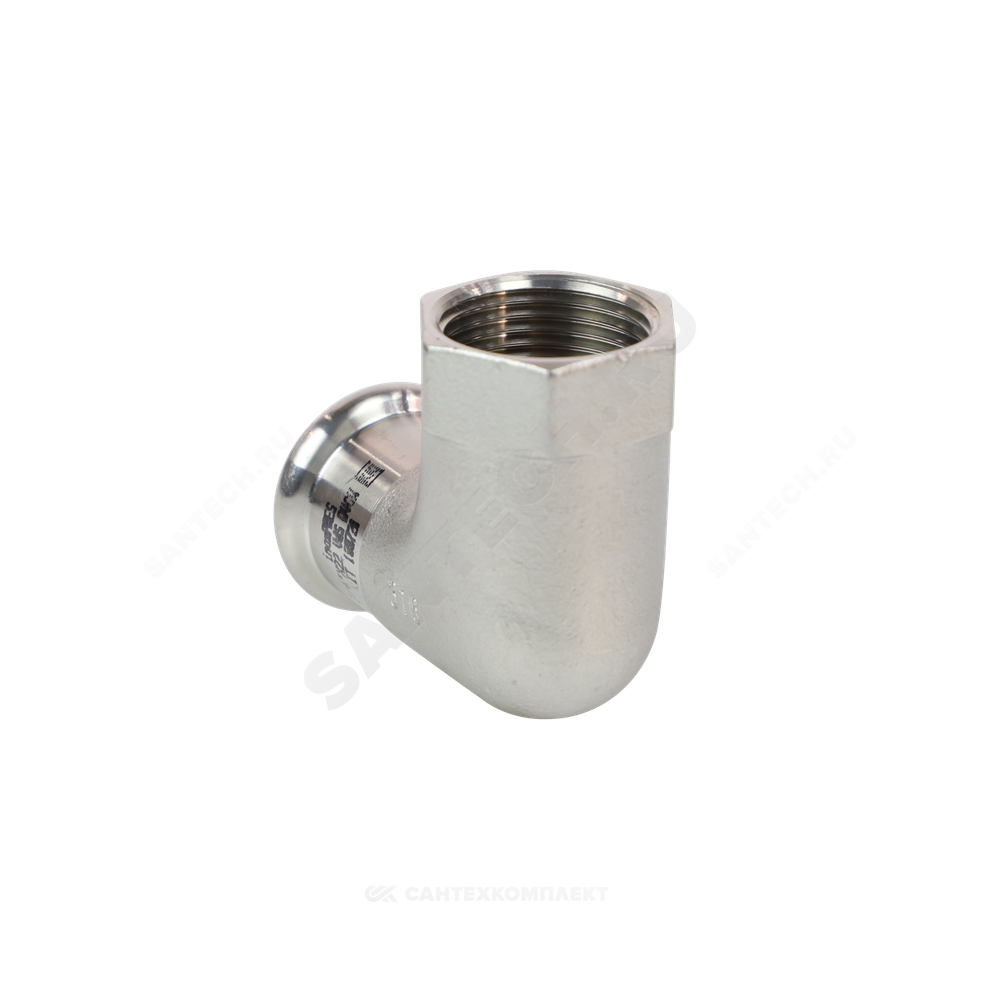 Угольник сталь нерж AISI 316L 90гр Дн 15х1/2" Ру16 пресс/ВР Inoxpres RM 198102015