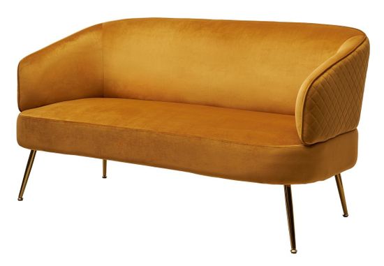 Скамья CIAO BLUVEL-68 Желтый, велюр / золотой каркас