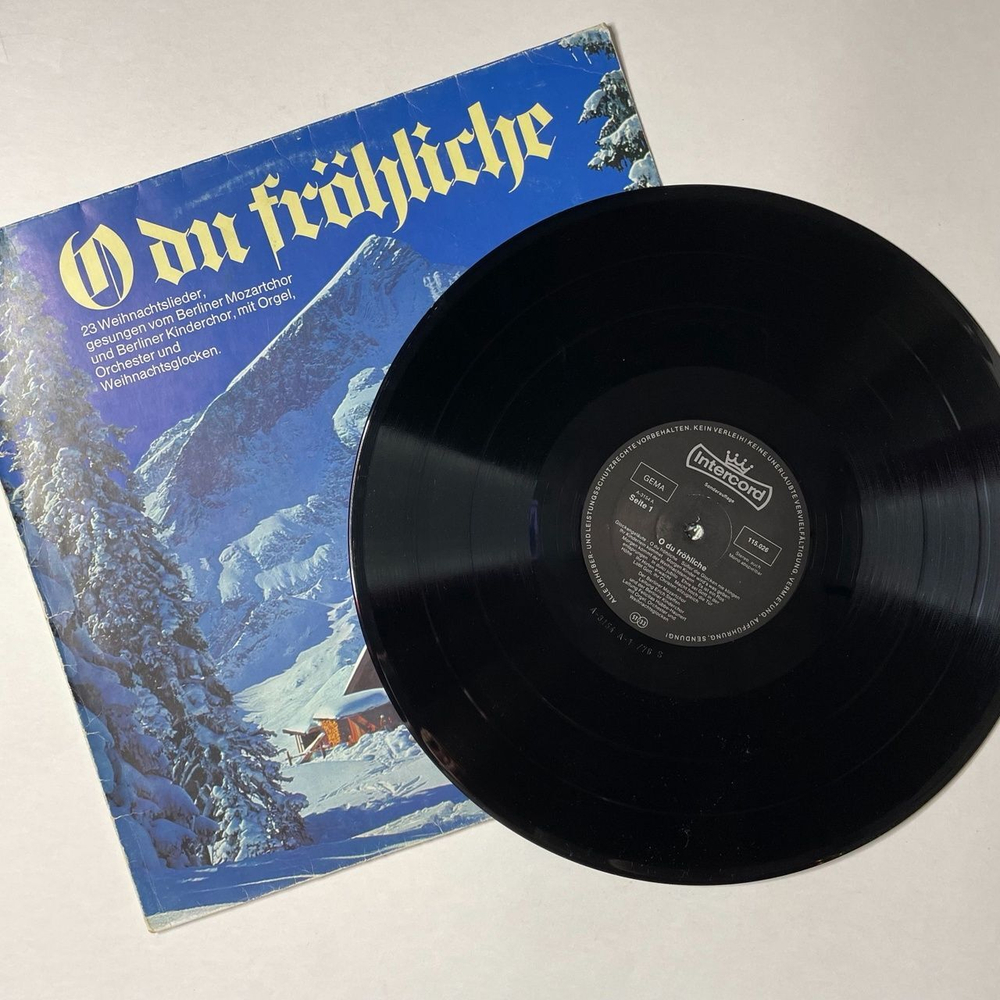 Винтажная виниловая пластинка LP Сборник Немецкие Рождественские песни O Du Frohliche (Germany 1978)