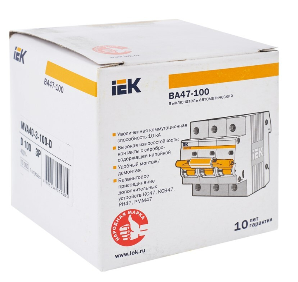 Автоматический выключатель  IEK MVA40-3-100-D