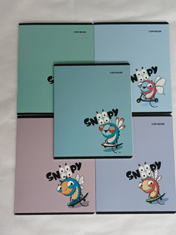 Тетради 48 листа А5+. "СНУУУУПИ", общая, клетка. Формат А5+ (163*203 мм). Арт.120009. С полями. Комплект 5 шт.