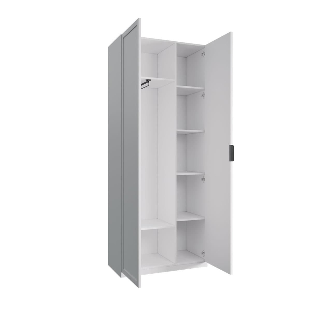 Шкаф распашной Нордик 2-х дверный, белый