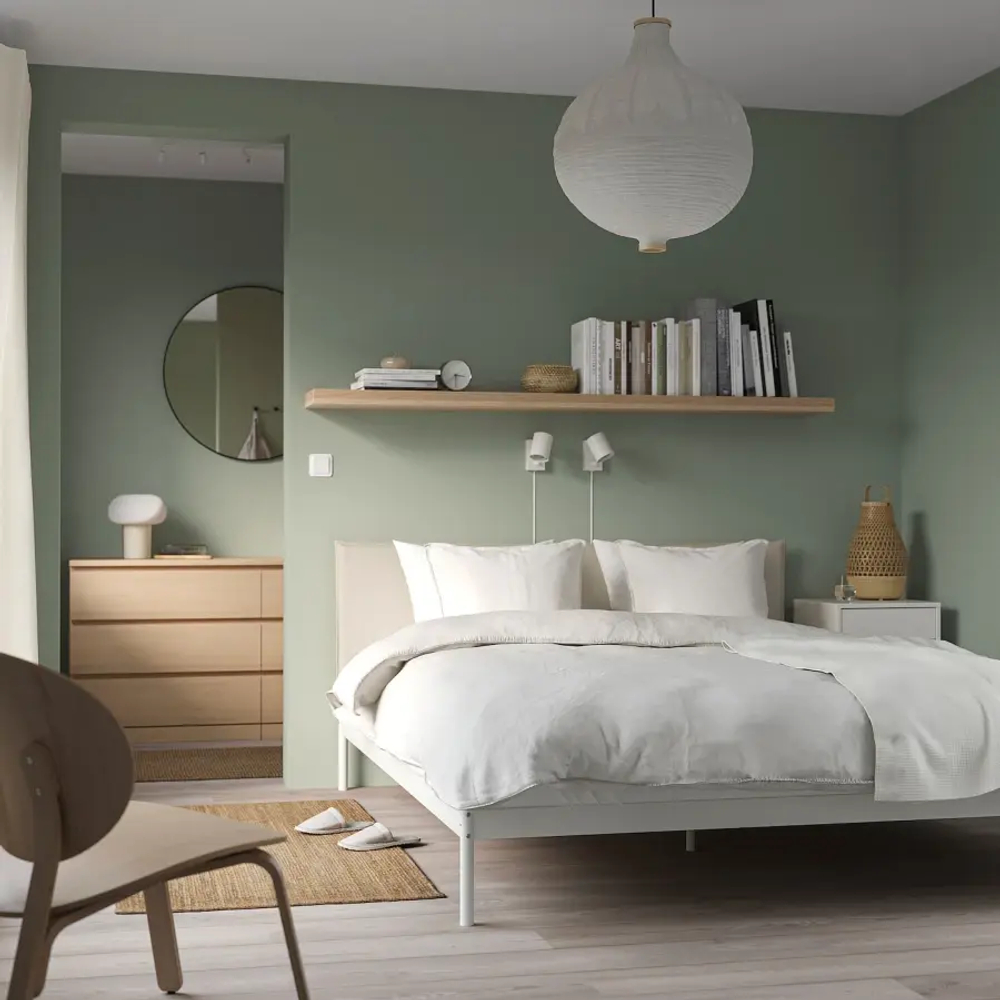Двуспальная кровать - IKEA KLEPPSTAD, 140х200 см, белый КЛЕППСТАД ИКЕА