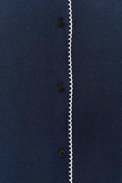 ZARA ВЯЗАНЫЙ КАРДИГАН С КРУГЛЫМ ВОРОТНИКОМ, МОРСКОЙ СИНИЙ