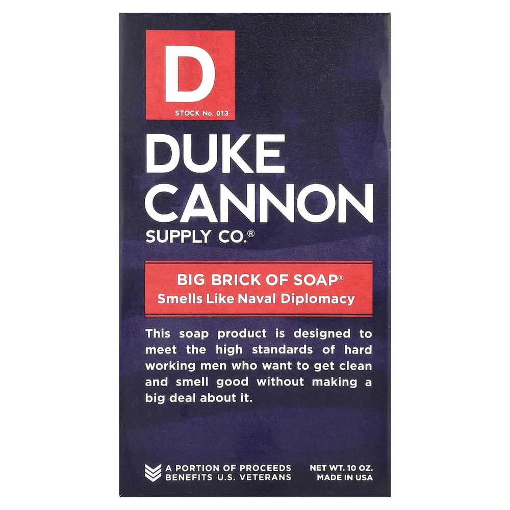 Duke Cannon Supply Co., Big Brick of Bar Soap, аромат Naval Diplomacy, 283 г (10 унций)