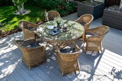 "Равенна" плетеное кресло из искусственного ротанга, цвет соломенный