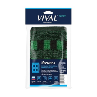 Мочалка прямоугольная Vival, массажная