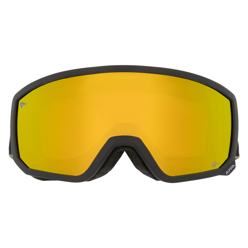 Очки горнолыжные ALPINA Scarabeo S Q-Lite Black-Yellow Matt/Q-Lite Gold S2 (б/р)