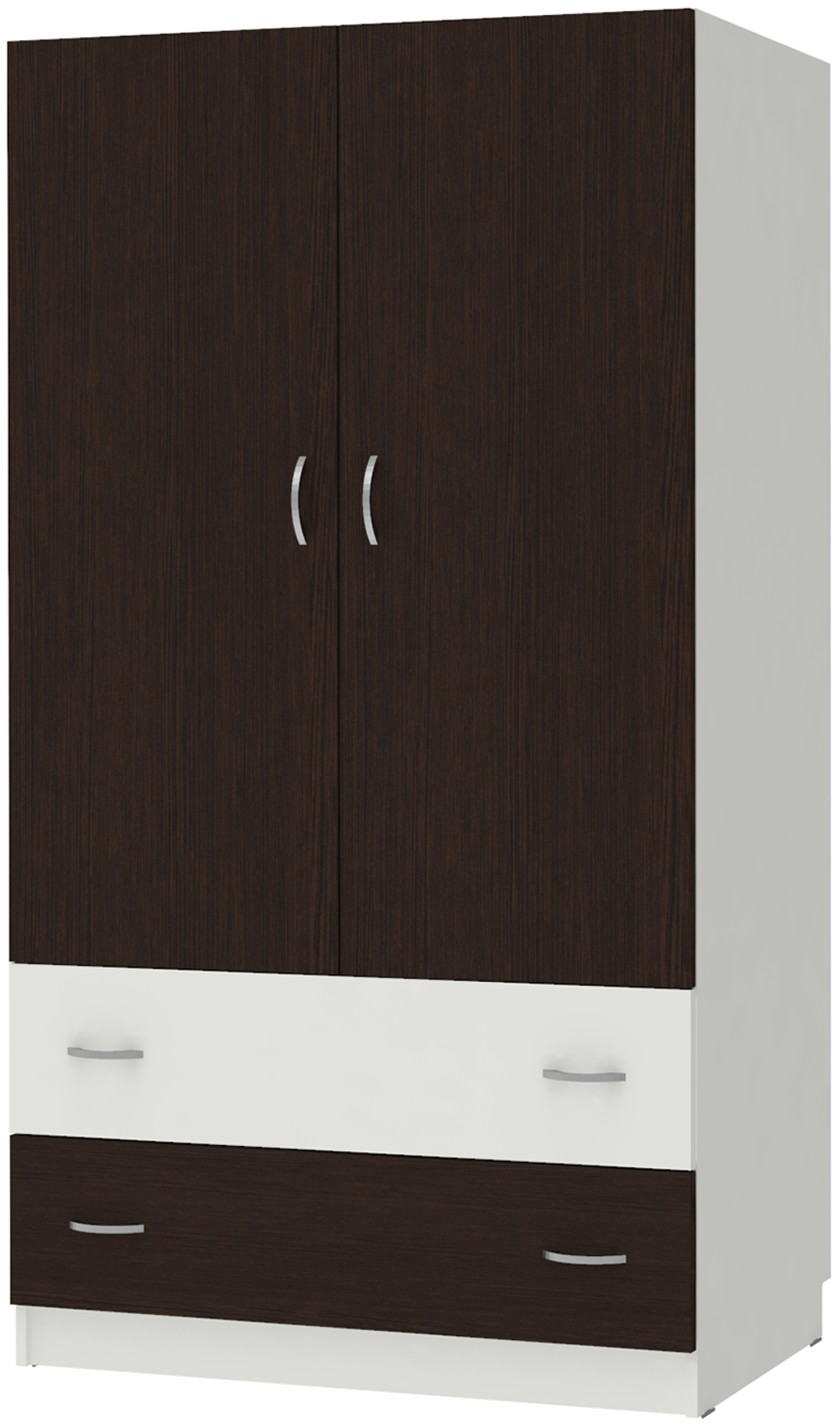 Шкаф 2-х створчатый КарИВи Кадет Белый  Венге