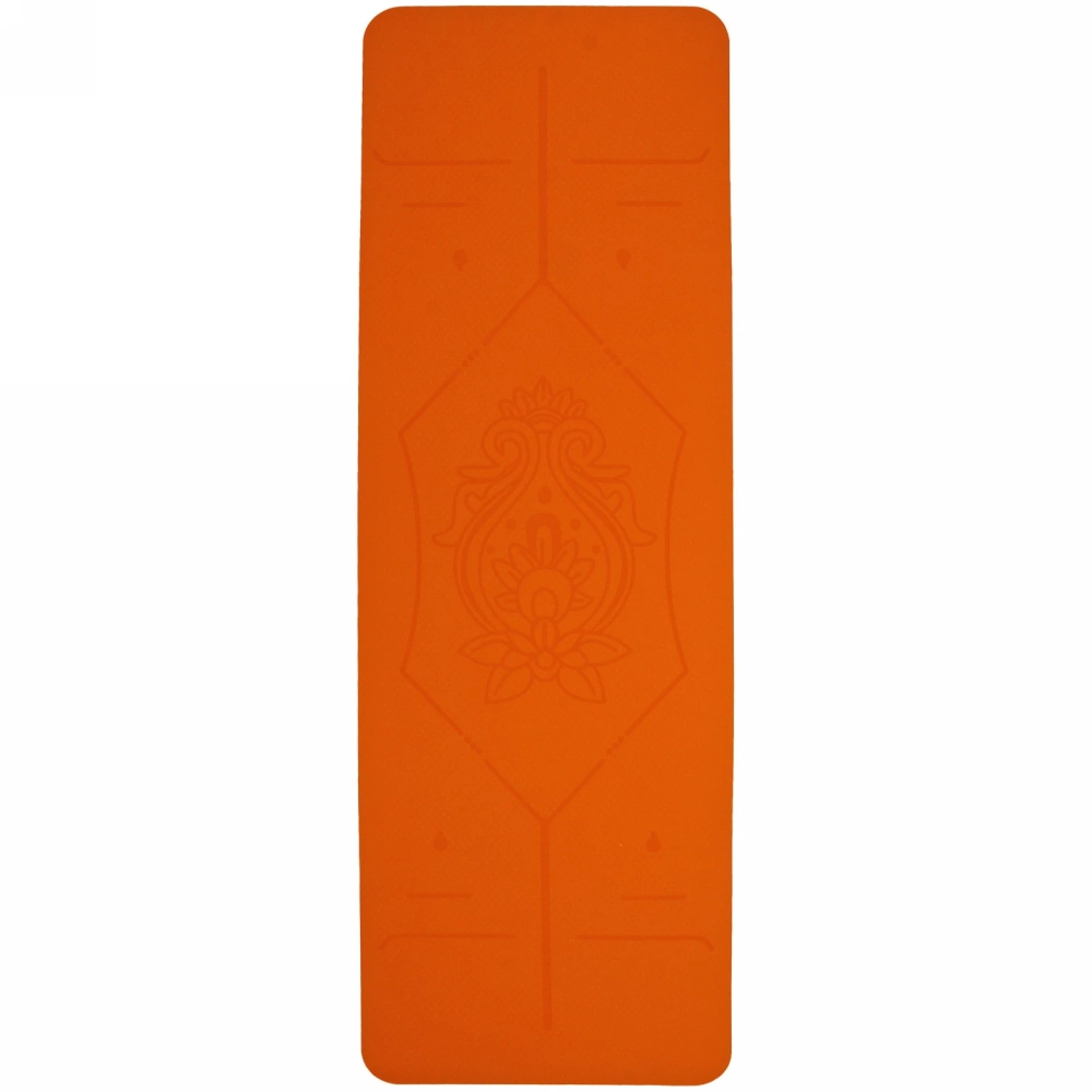 Коврик для йоги «Мандала» 183*61*06 см (ТРЕ), оранжевый