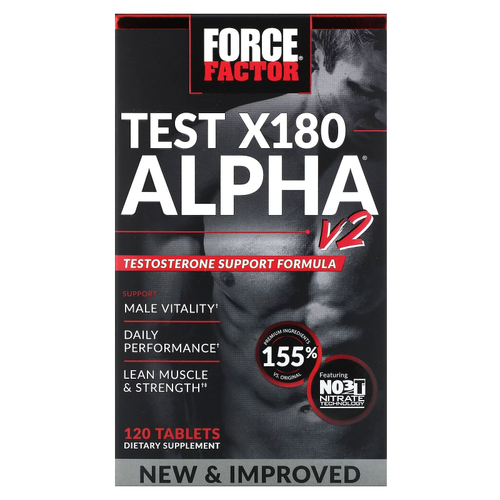 Force Factor, Test X180 Alpha® V2, 120 таблеток