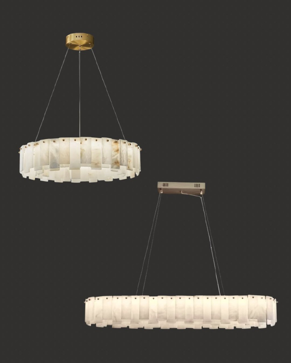 Подвесные люстры из натурального мрамора — сочетание роскоши и современного дизайна.